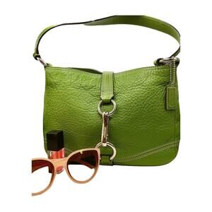 Coach Green Leather Shoulder Bag Purse